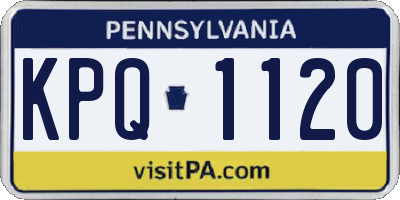 PA license plate KPQ1120