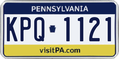 PA license plate KPQ1121