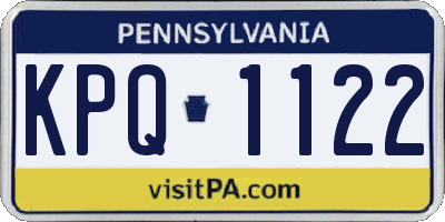 PA license plate KPQ1122