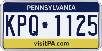 PA license plate KPQ1125