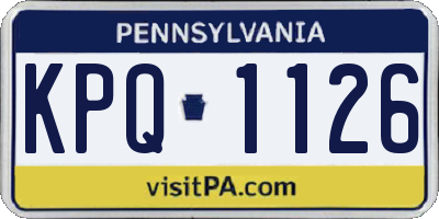 PA license plate KPQ1126