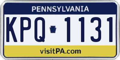 PA license plate KPQ1131