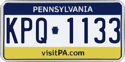 PA license plate KPQ1133