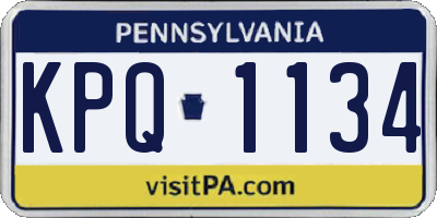 PA license plate KPQ1134
