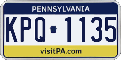 PA license plate KPQ1135