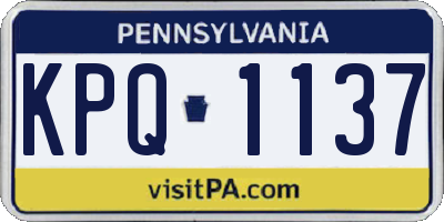 PA license plate KPQ1137