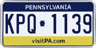 PA license plate KPQ1139