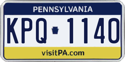 PA license plate KPQ1140
