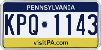 PA license plate KPQ1143
