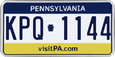 PA license plate KPQ1144
