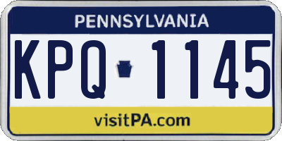 PA license plate KPQ1145