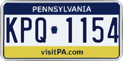 PA license plate KPQ1154
