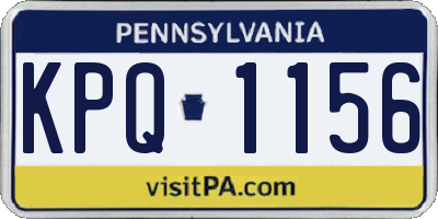 PA license plate KPQ1156