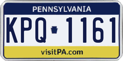 PA license plate KPQ1161