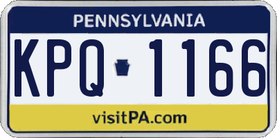 PA license plate KPQ1166