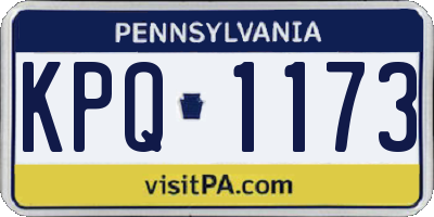 PA license plate KPQ1173