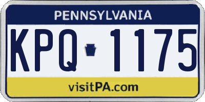PA license plate KPQ1175