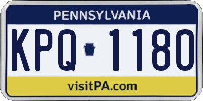 PA license plate KPQ1180