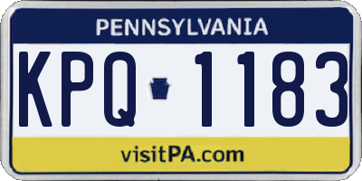 PA license plate KPQ1183