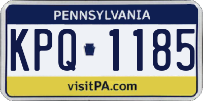 PA license plate KPQ1185