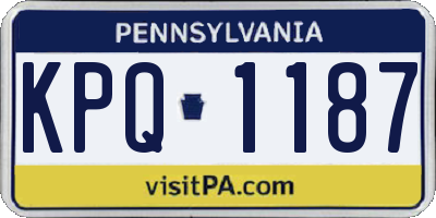 PA license plate KPQ1187