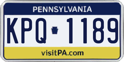 PA license plate KPQ1189