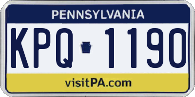 PA license plate KPQ1190