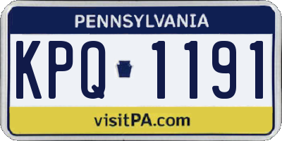 PA license plate KPQ1191