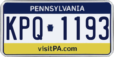 PA license plate KPQ1193