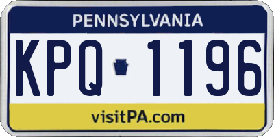 PA license plate KPQ1196