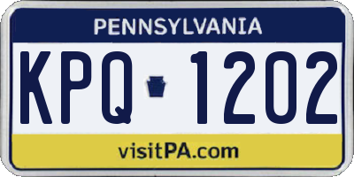 PA license plate KPQ1202