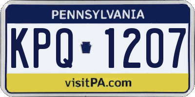 PA license plate KPQ1207