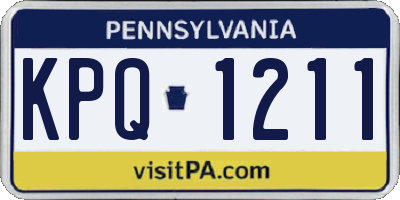 PA license plate KPQ1211