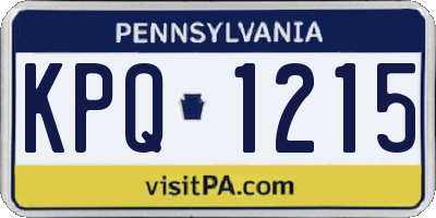 PA license plate KPQ1215