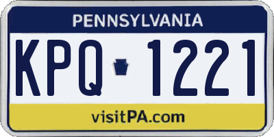 PA license plate KPQ1221