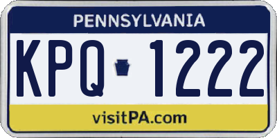 PA license plate KPQ1222