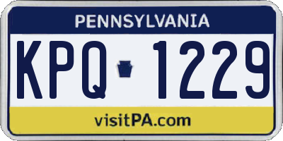 PA license plate KPQ1229