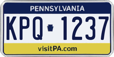 PA license plate KPQ1237