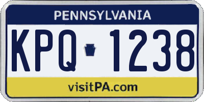 PA license plate KPQ1238