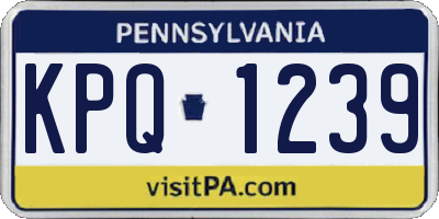 PA license plate KPQ1239