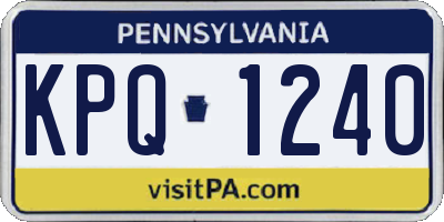 PA license plate KPQ1240