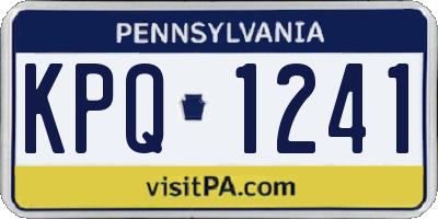 PA license plate KPQ1241