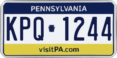 PA license plate KPQ1244