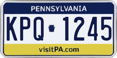 PA license plate KPQ1245
