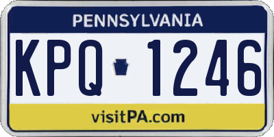 PA license plate KPQ1246