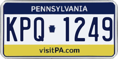 PA license plate KPQ1249