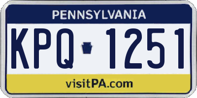 PA license plate KPQ1251