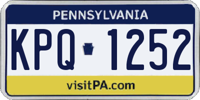 PA license plate KPQ1252
