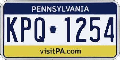 PA license plate KPQ1254