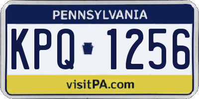 PA license plate KPQ1256